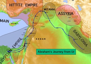map of Abraham's journey from Ur